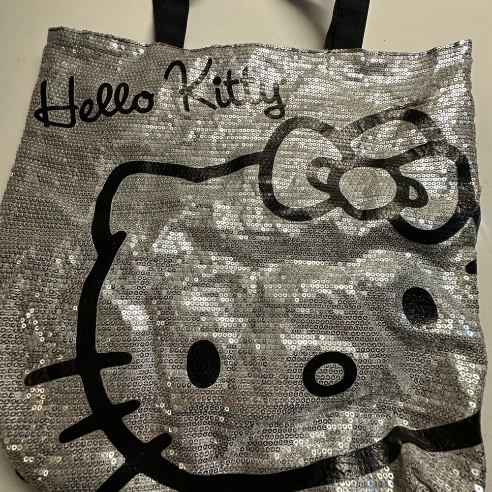 Hello Kitty Silver Sequin Tote Bag